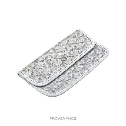 🔴 Goyard St. Louis Pouch Wallet - White Goyardine