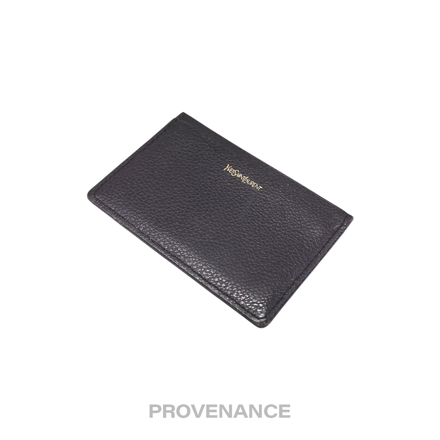 🔴 Saint Laurent Paris YSL Logo Card Holder Wallet - Black