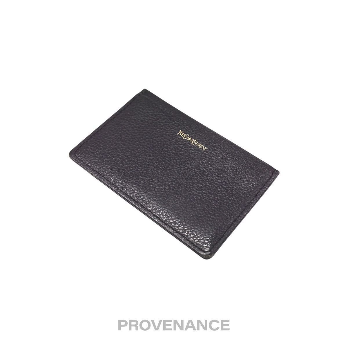 🔴 Saint Laurent Paris YSL Logo Card Holder Wallet - Black