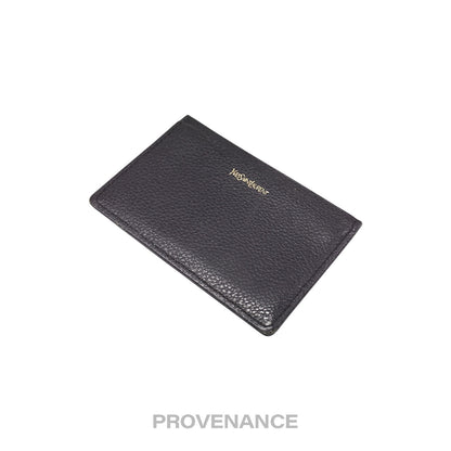 🔴 Saint Laurent Paris YSL Logo Card Holder Wallet - Black