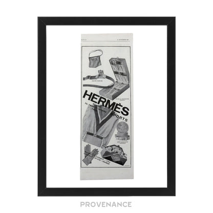 🔴 Hermes Antique Vintage Newsprint Ad - Hermes Sports