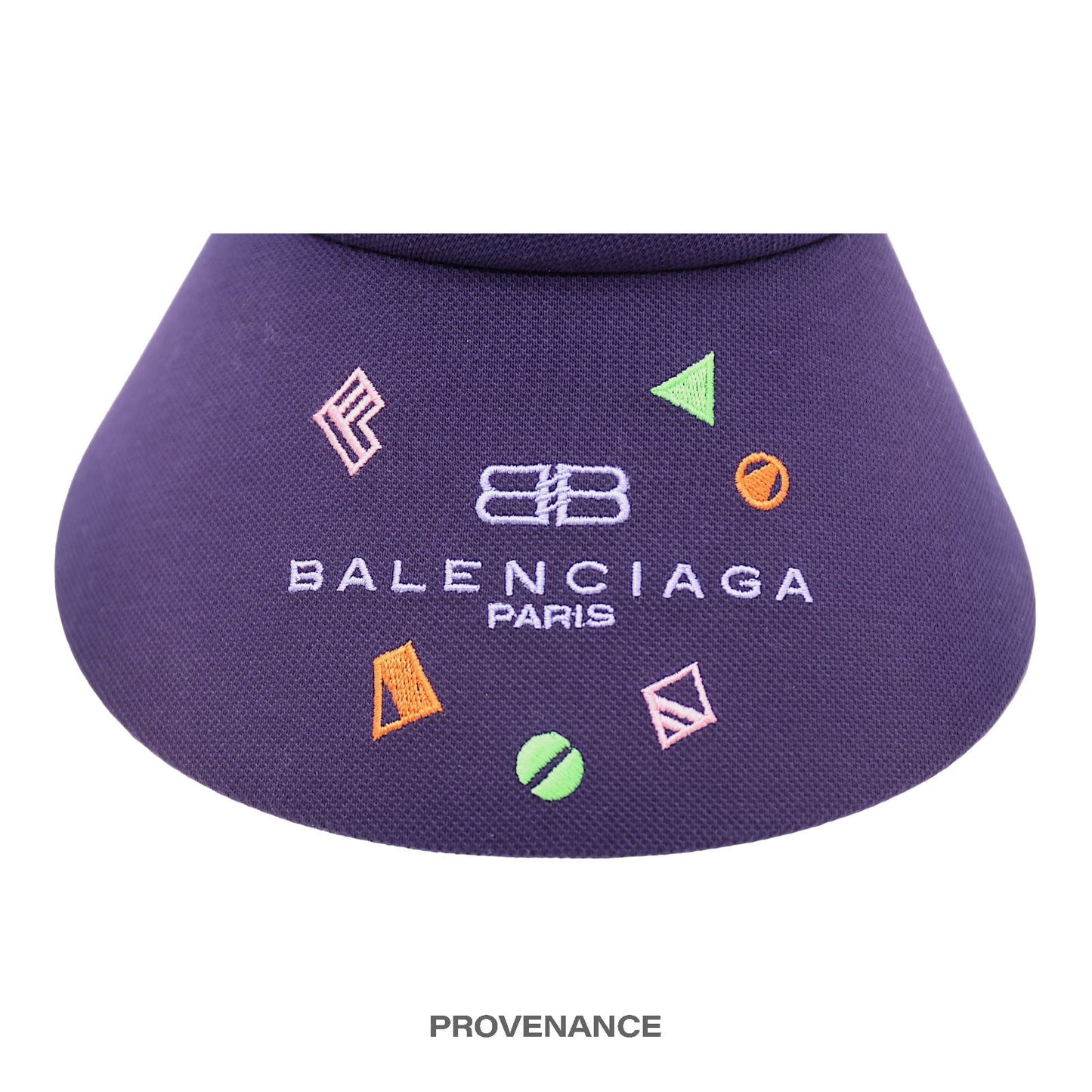 🔴 Balenciaga BB Logo Embroidered Visor - Navy Geometric
