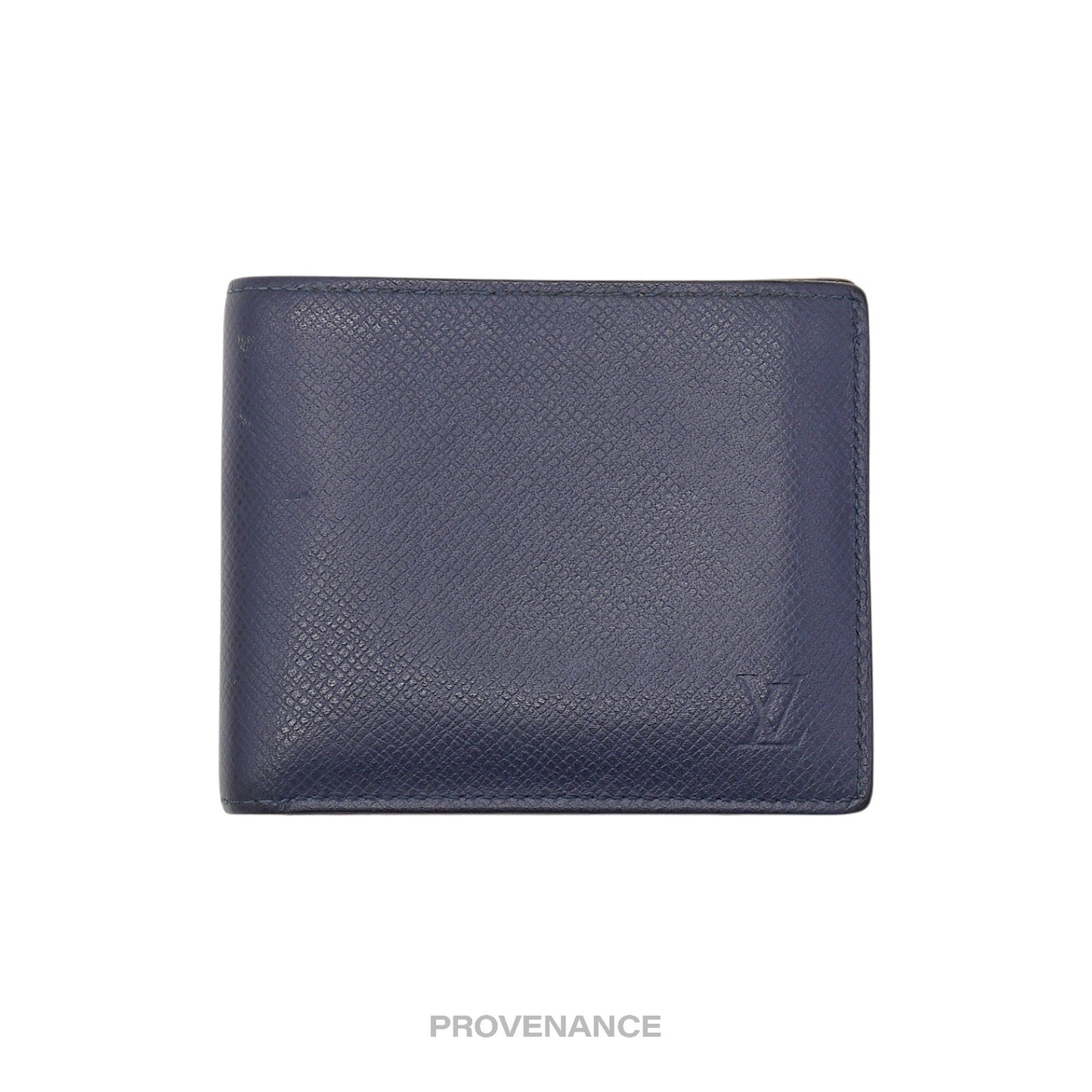 🔴 Louis Vuitton Amerigo Wallet - Navy Blue Taiga Leather