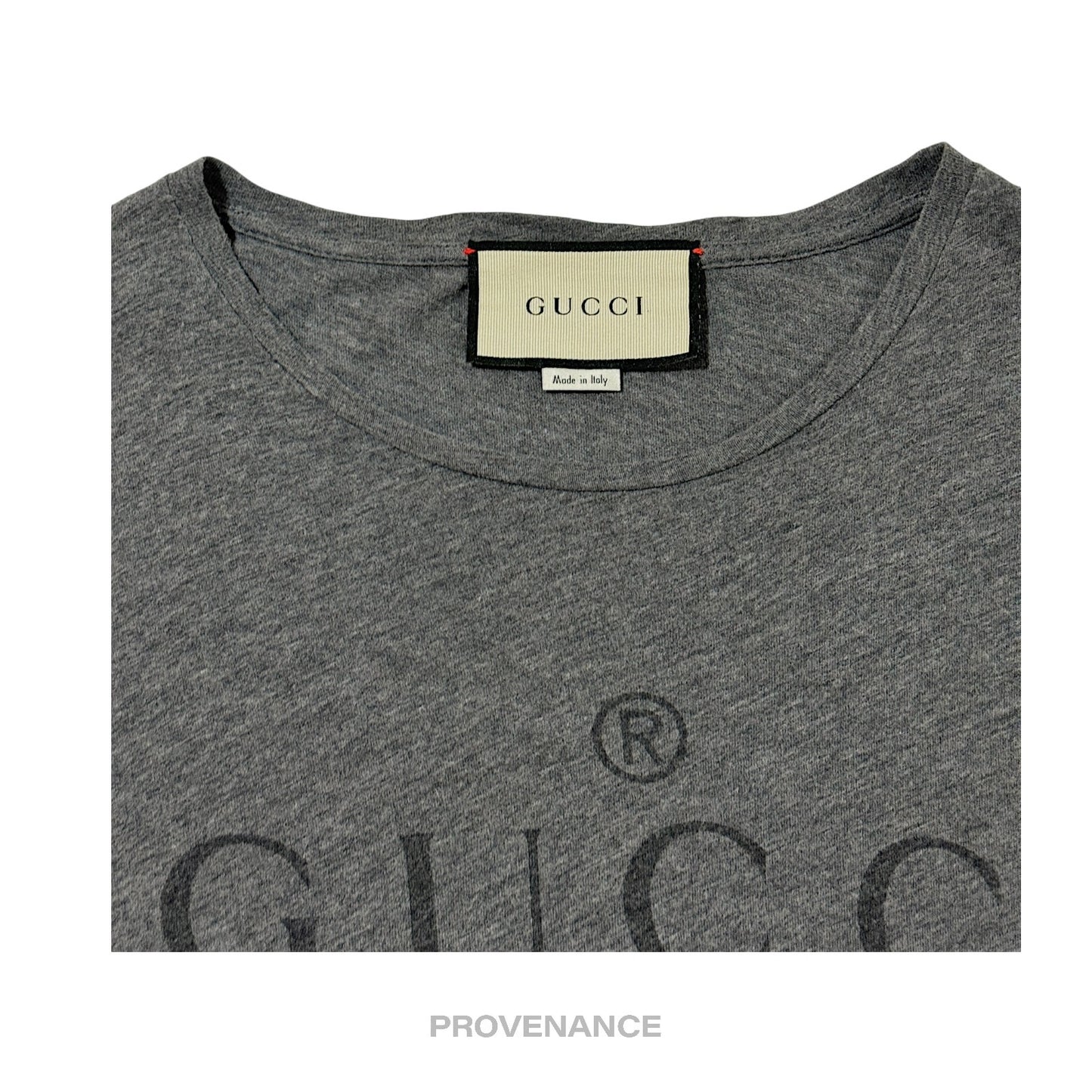 🔴 Gucci Made In Italy Logo T-Shirt - Heather Grey S