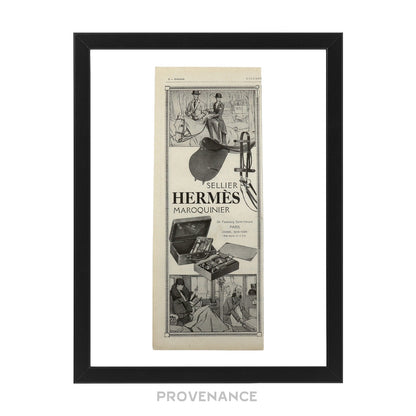 🔴 Hermes Antique Vintage Newsprint Ad - SELLIER MAROQUINIER