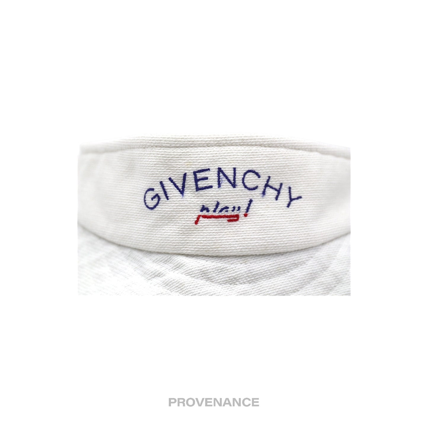 🔴 Givenchy Play Logo Embroidered Visor - White/Blue