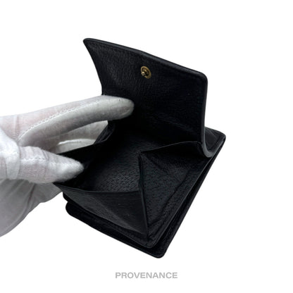 🔴 Gucci GG Marmont Snap Bifold Wallet - Black Leather