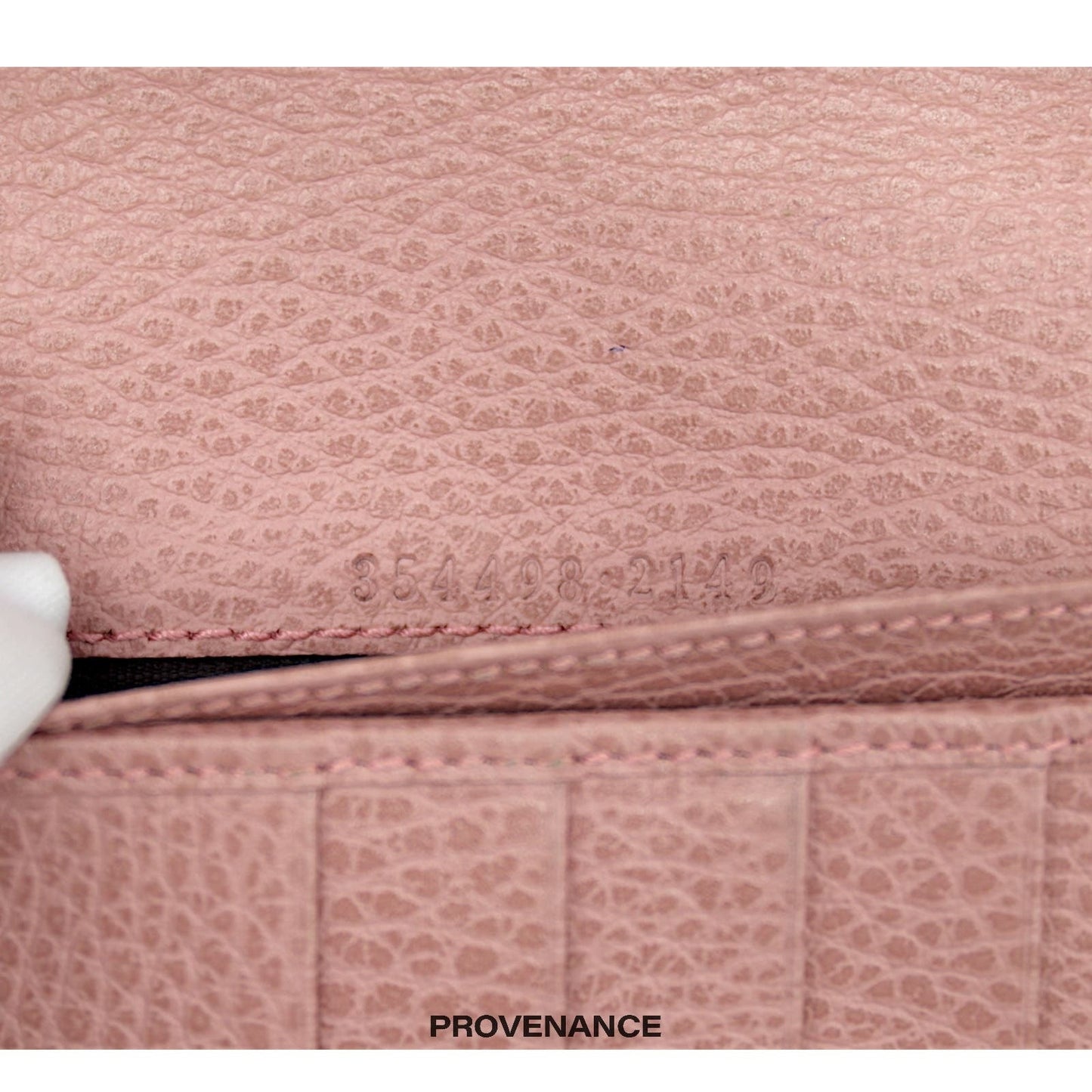 🔴 Gucci "Made in Italy" Long Wallet - Powder Pink Leather