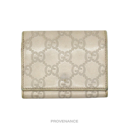 🔴 Gucci Card Wallet - Chalk Guccissima Leather