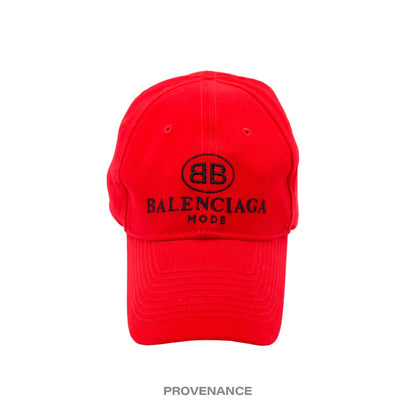 🔴 Balenciaga BB Logo Mode Embroidered Cap Hat - Red