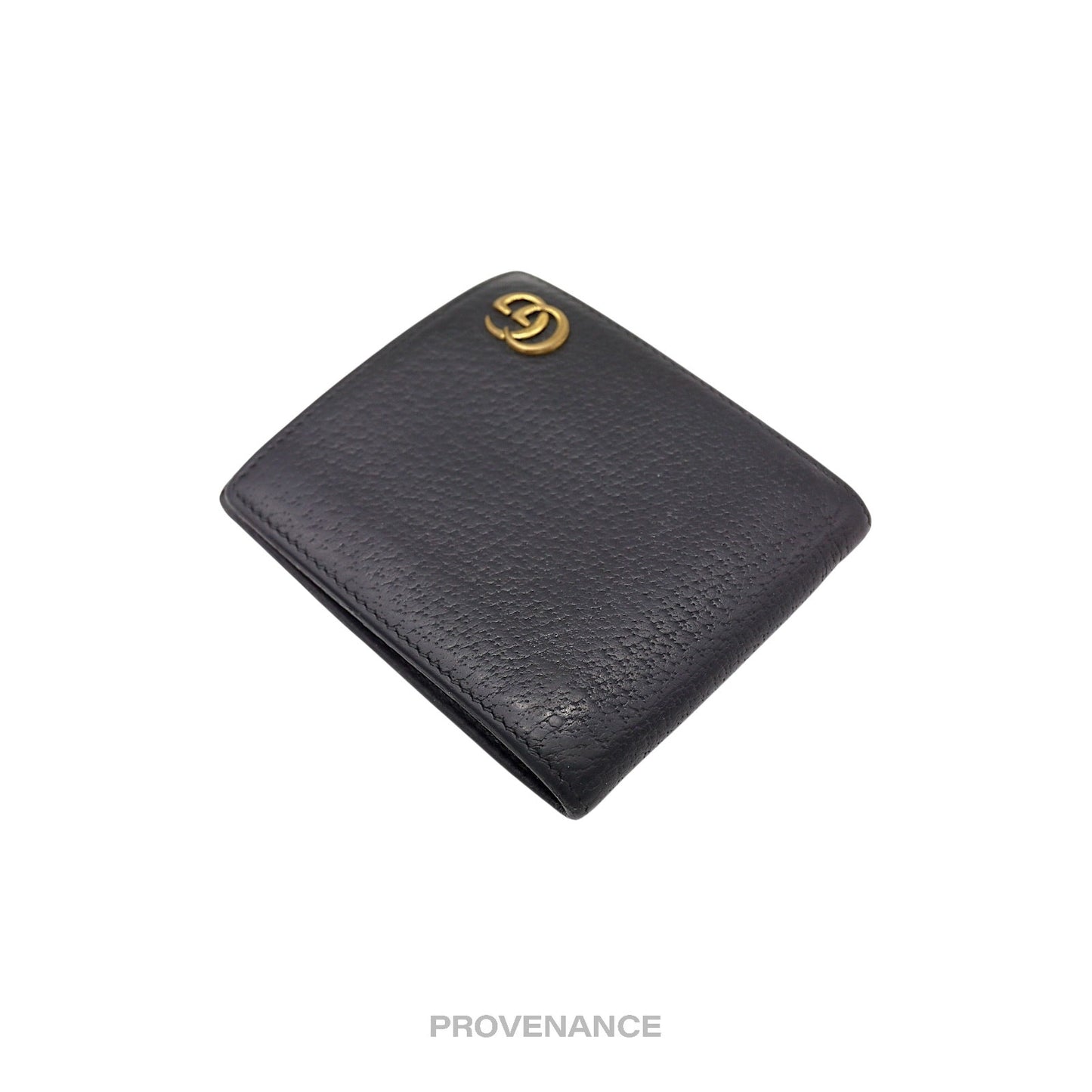 🔴 Gucci GG Marmont Bifold Wallet - Black Leather