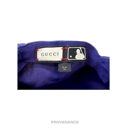 🔴 Gucci x NY Yankees Embroidered Hat Cap - Blue with Moth