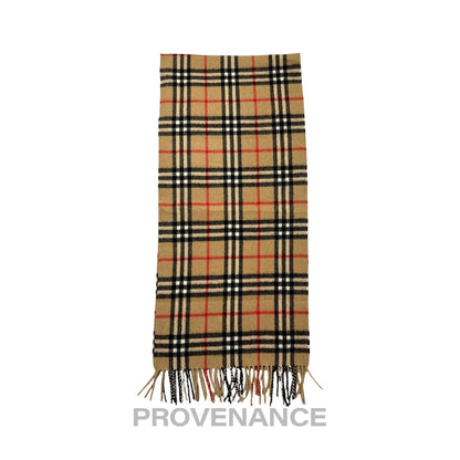 🔴 Vintage Burberrys Scarf Nova Check 100% Cashmere Camel
