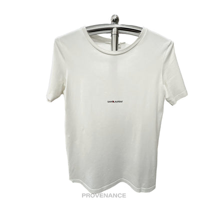 🔴 Saint Laurent Paris SLP Logo T Shirt - White