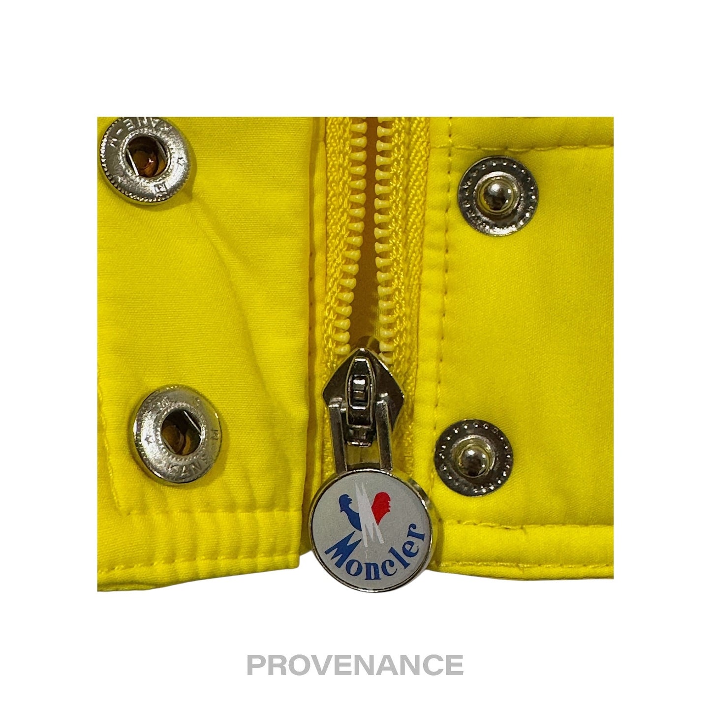 🔴 Moncler Logo Light Ski Jacket Coat - Yellow L Hood