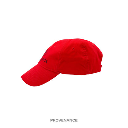 🔴 Balenciaga BB Logo Mode Embroidered Cap Hat - Red