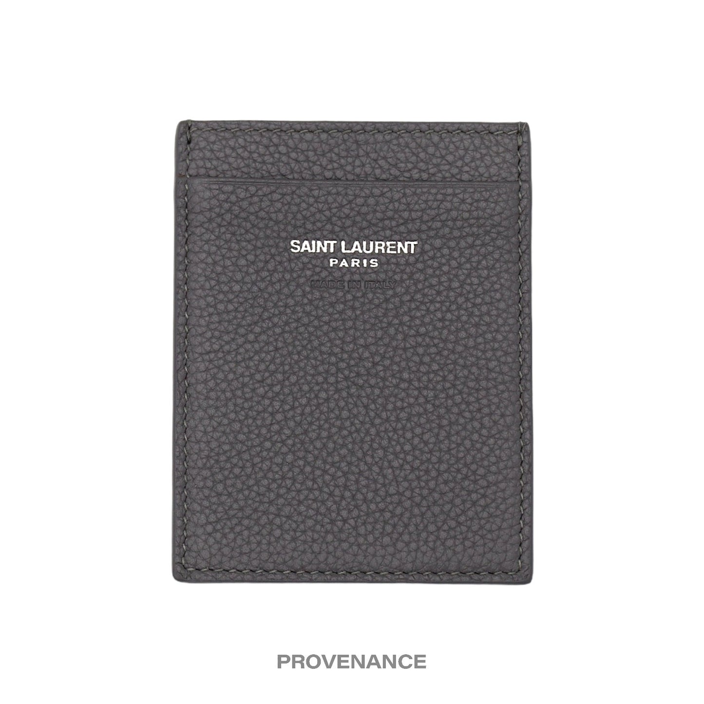 🔴 Saint Laurent Paris SLP Card Wallet - Charcoal Grey