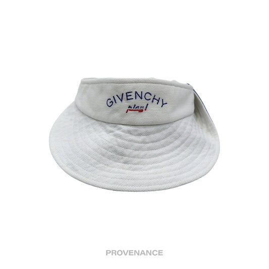 🔴 Givenchy Play Logo Embroidered Visor - White/Blue