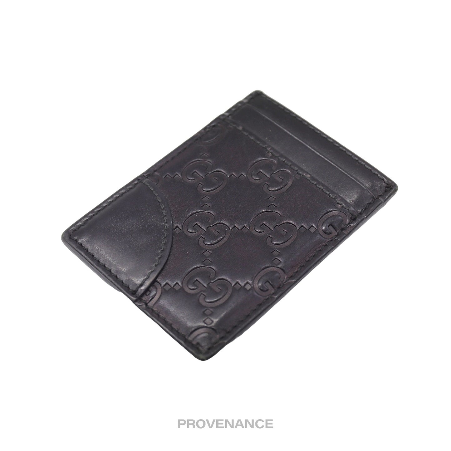 🔴 Gucci Card Holder Wallet - Black Guccissima Leather