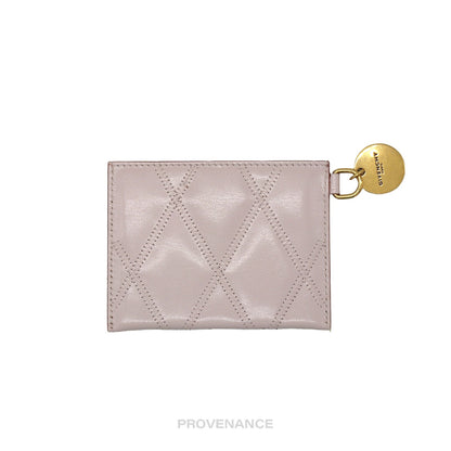 🔴 Givenchy Card Holder Wallet - Quilted Blush Leather