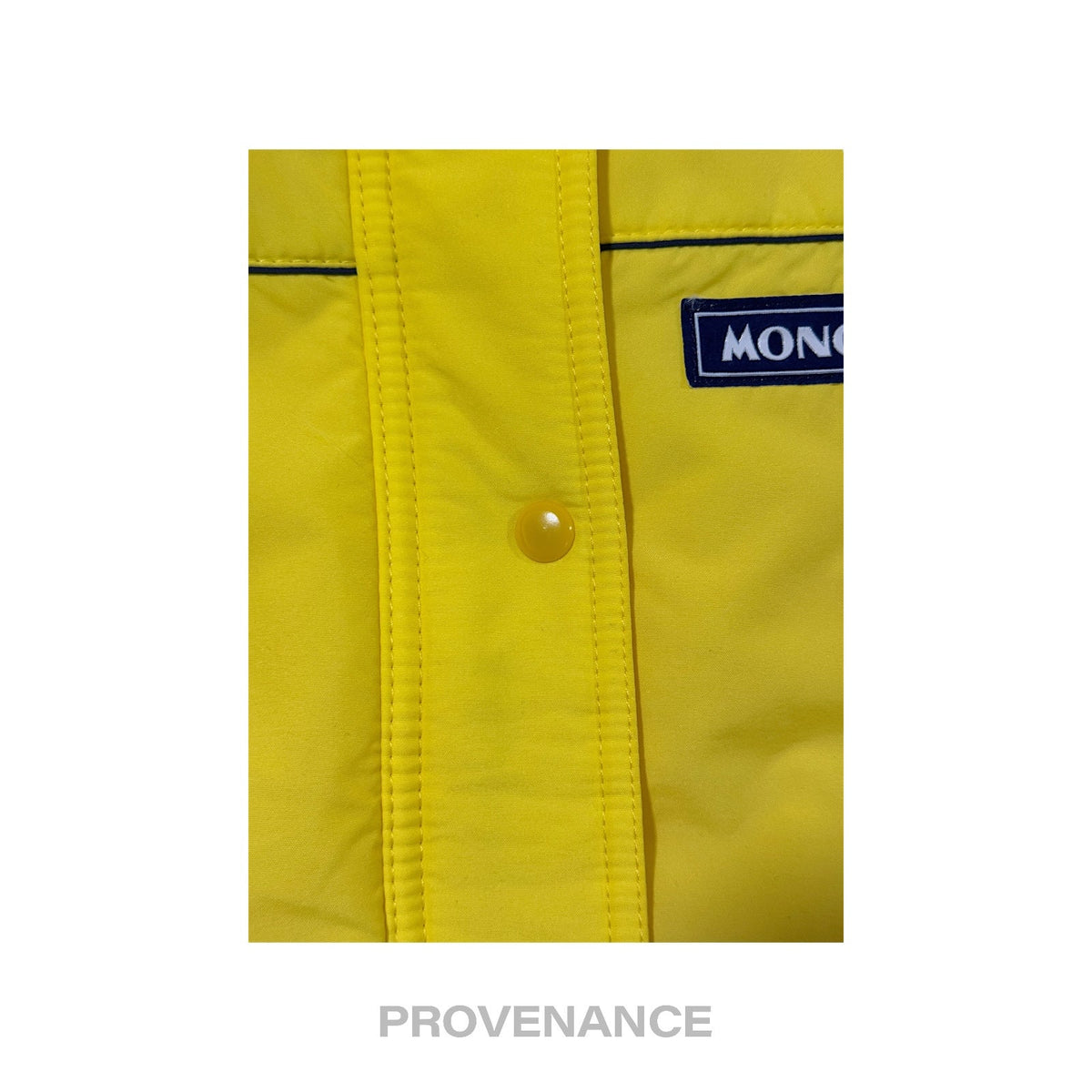 🔴 Moncler Logo Light Ski Jacket Coat - Yellow L Hood