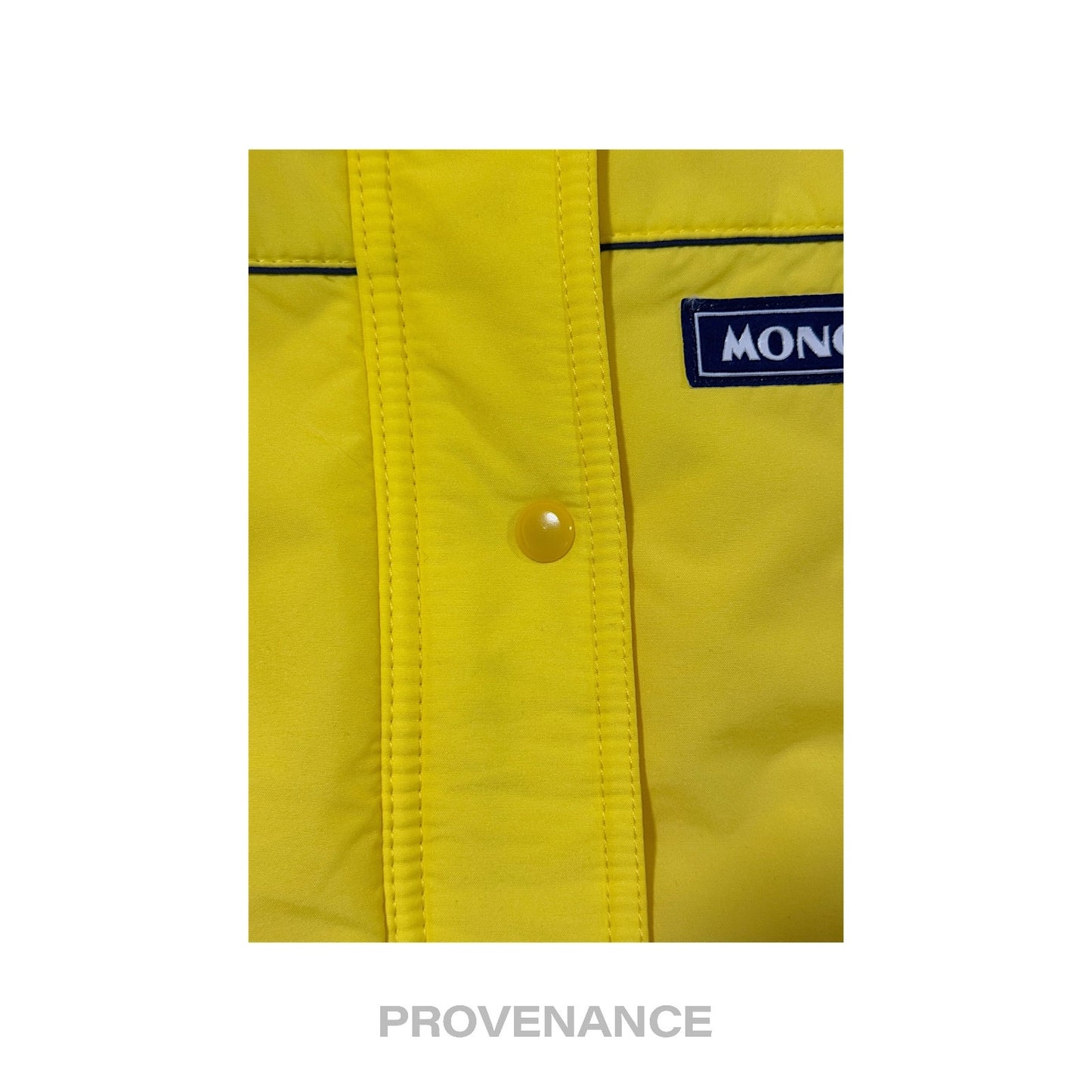 🔴 Moncler Logo Light Ski Jacket Coat - Yellow L Hood