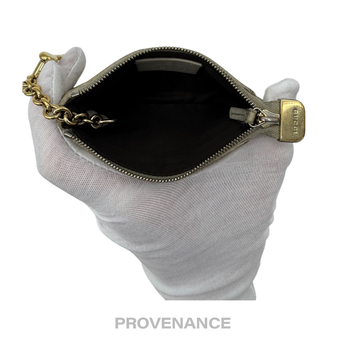 🔴 Gucci Key Pouch Cles - Ivory Chalk GG Guccissima Leather