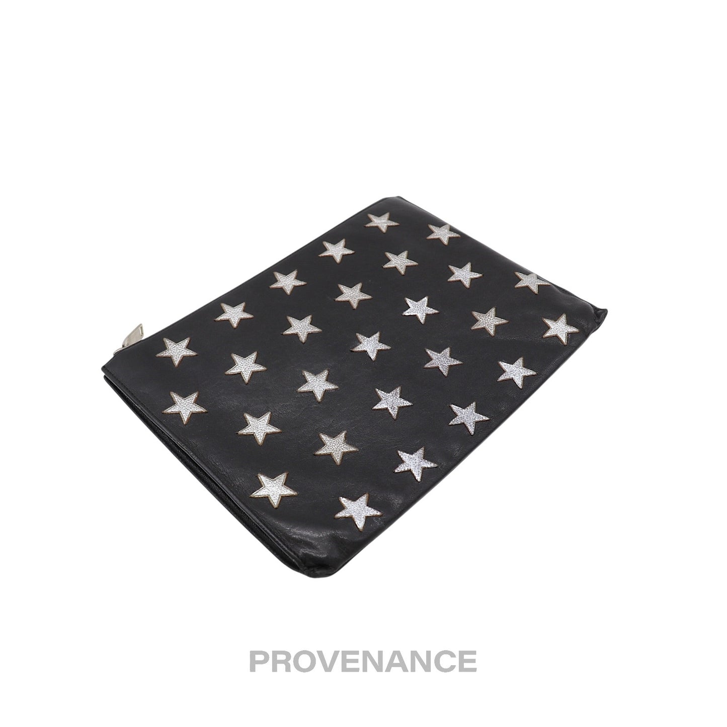 🔴 Saint Laurent Paris SLP Stars Zip Pochette Jour - Black