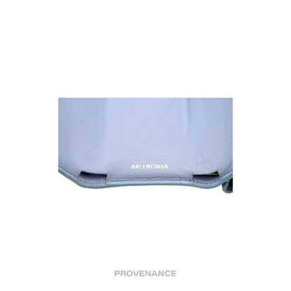 🔴 Balenciaga Papier Mini Card Wallet - Clouds Blue Leather