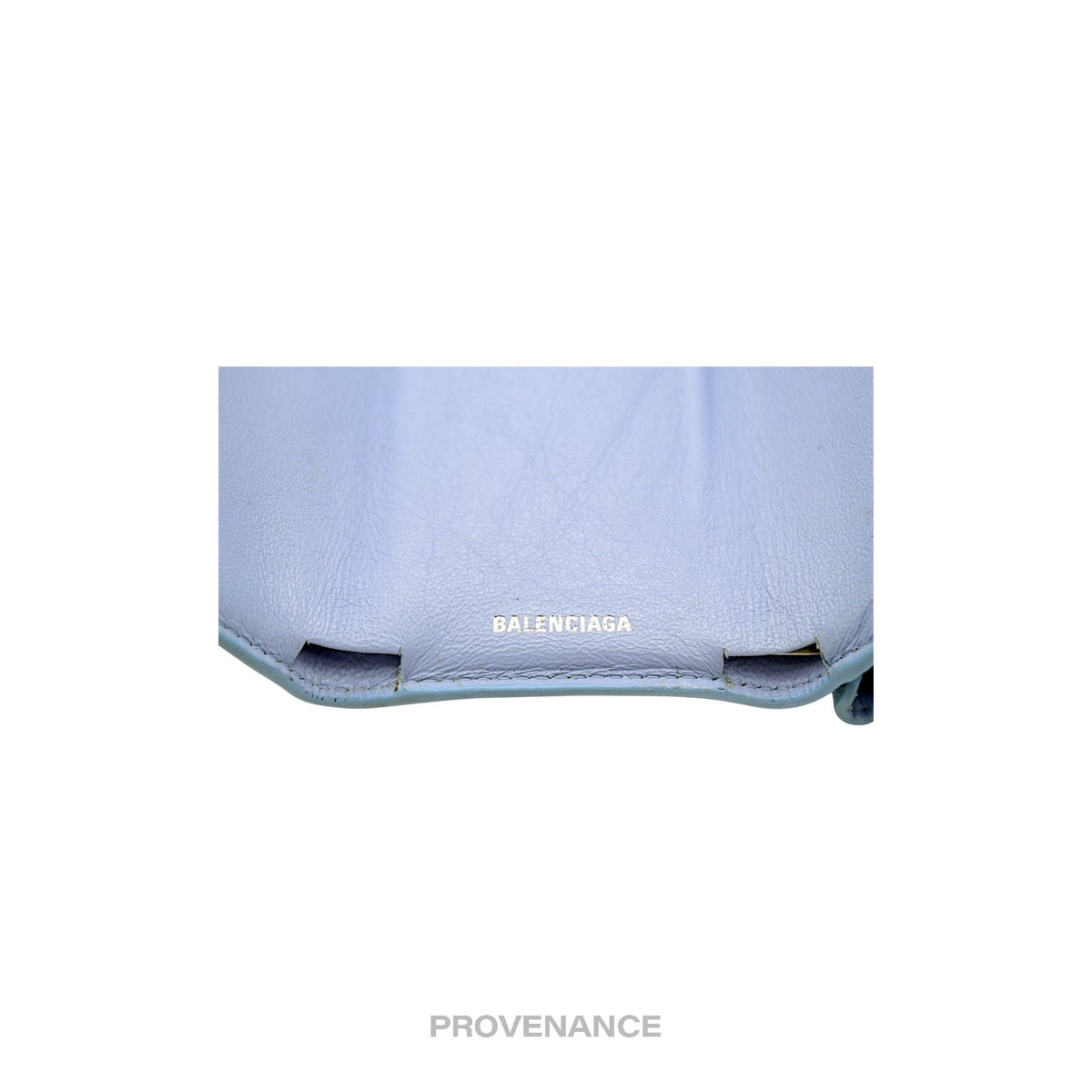 🔴 Balenciaga Papier Mini Card Wallet - Clouds Blue Leather