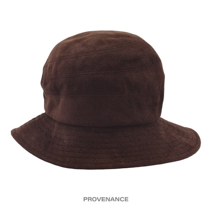 🔴 Givenchy Logo Notch Bucket Hat - Chocolate Microsuede