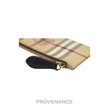 🔴 Burberry Zip Pouch - Haymarket Check Chocolate Brown