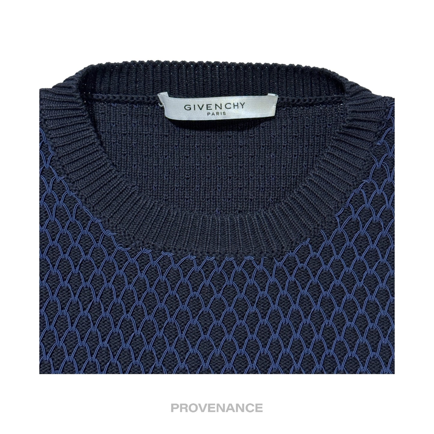 🔴 Givenchy Basketball Net Crewneck Sweater - Navy Blue XS