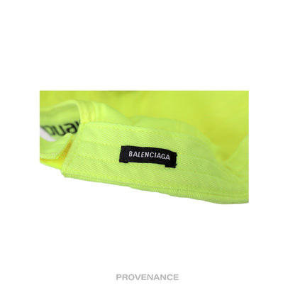 🔴 Balenciaga Soccer Crest Embroidered Logo Cap - Neon