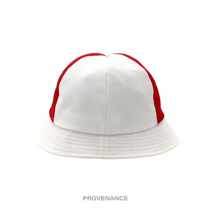 🔴 Givenchy 4G Asymmetric Bucket Hat - Red White Patchwork