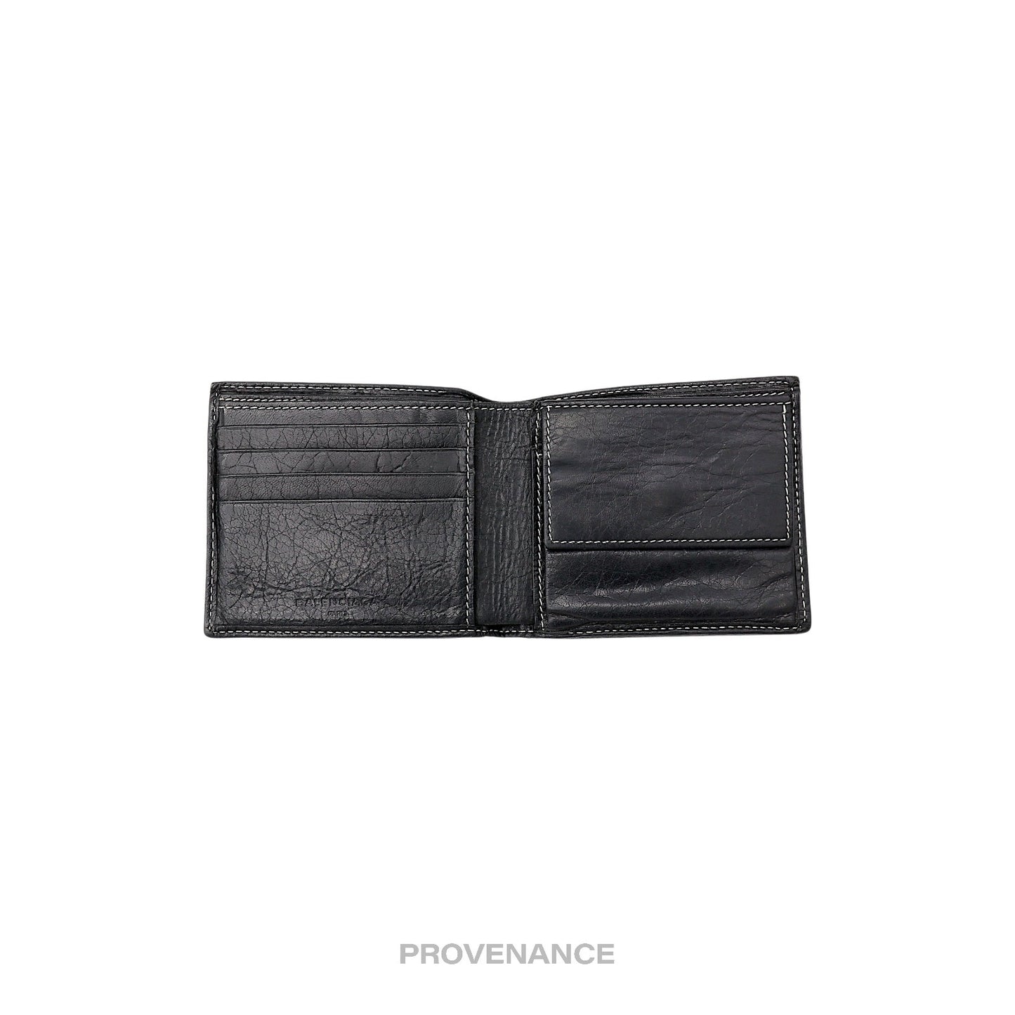 🔴 Balenciaga Bazaar Bifold Wallet - Blue/Black Patchwork