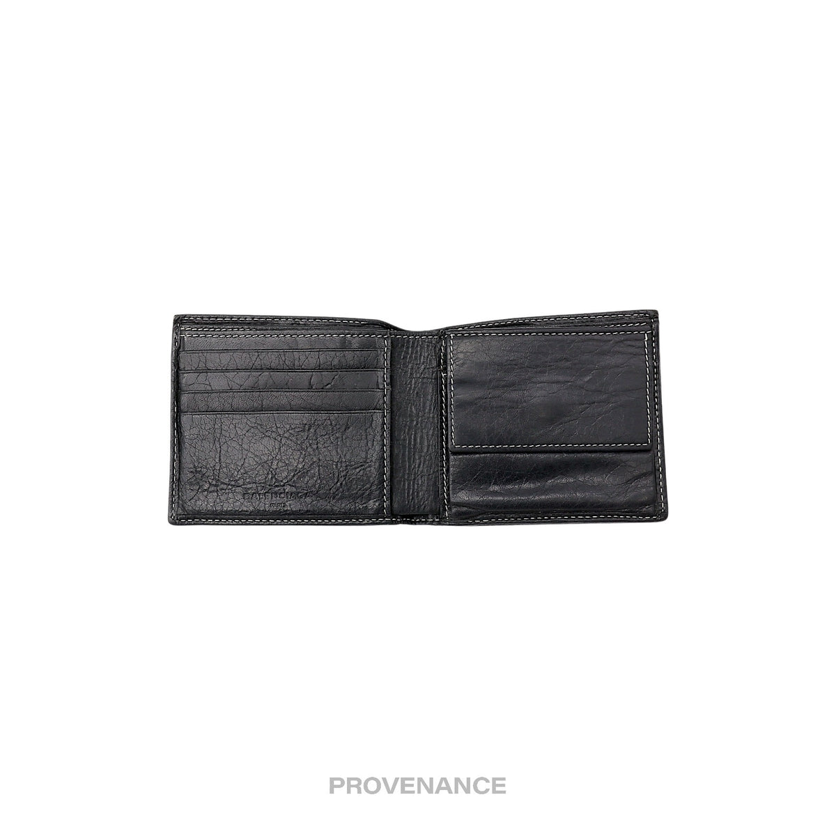 🔴 Balenciaga Bazaar Bifold Wallet - Blue/Black Patchwork