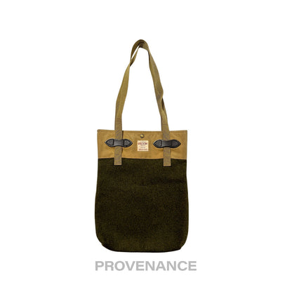 🔴 Filson Tin Cloth & Mackinaw Wool Tote Bag Tan Olive