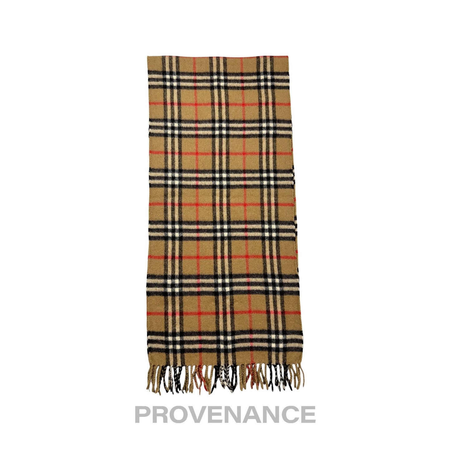 🔴 Vintage Burberrys Scarf Nova Check 100% Cashmere Camel