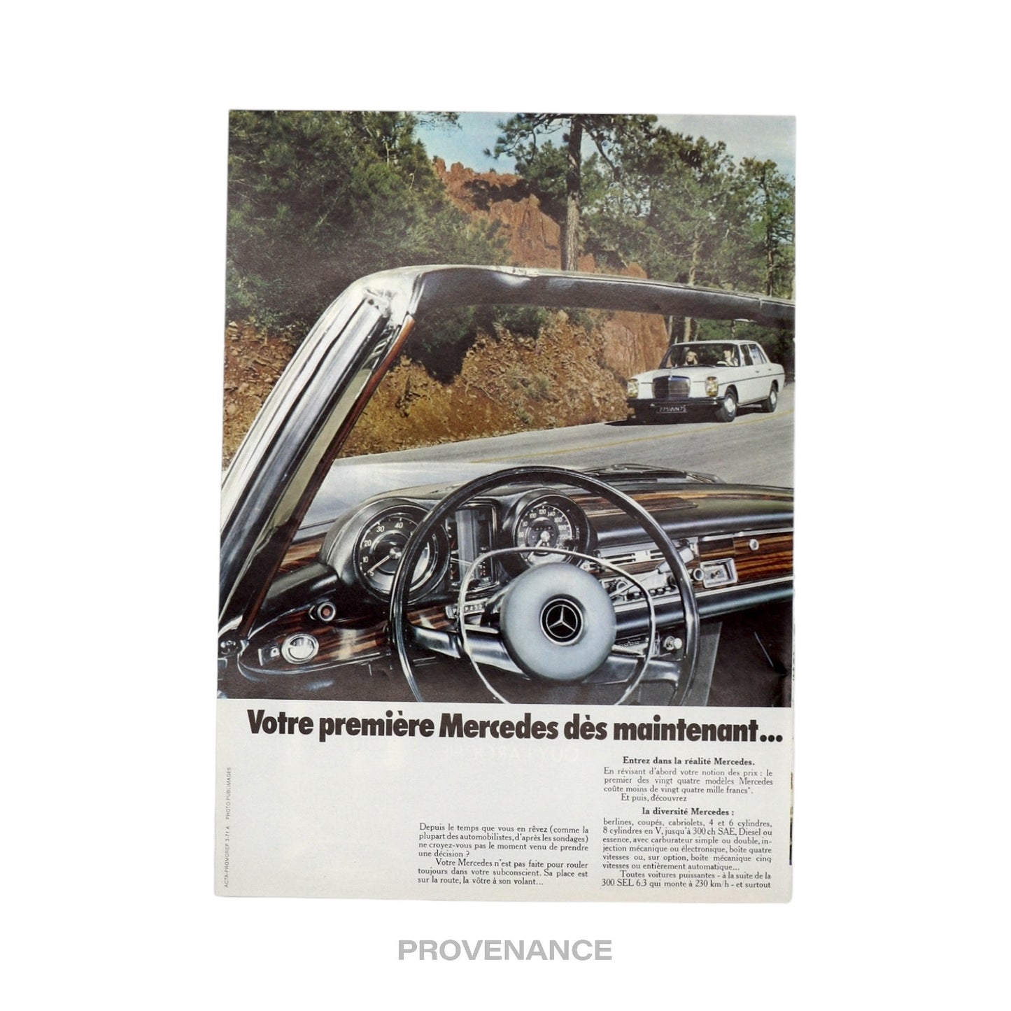 🔴 Mercedes-Benz Antique Vintage Newsprint Ad - Cockpit