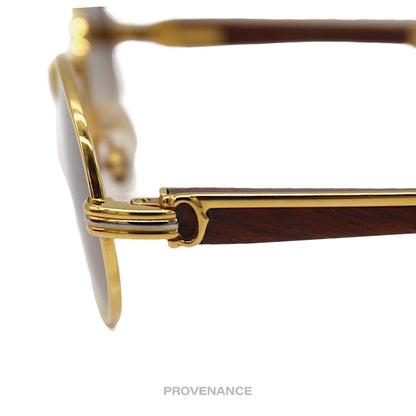 🔴 Cartier Giverny Sunglasses - Bubinga Gold Trinity Brown