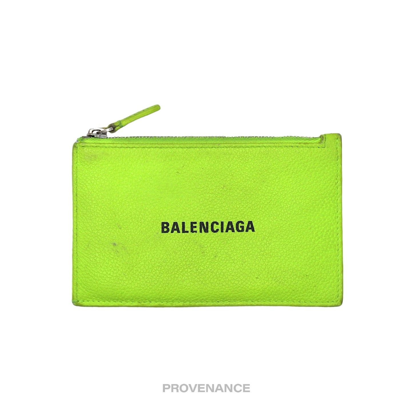 🔴 Balenciaga Logo Fragment Zip Card Wallet - Neon