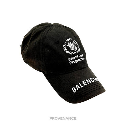 🔴 Balenciaga WFP Embroidered Logo Cap - Black White