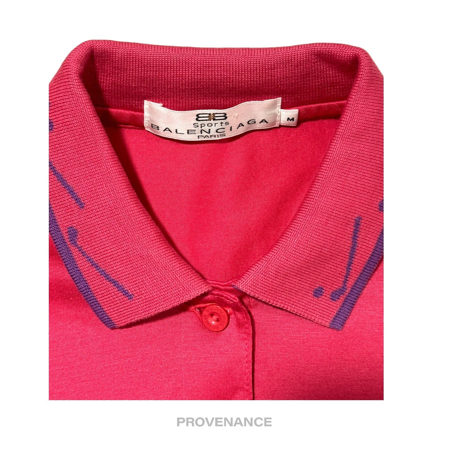 🔴 BALENCIAGA BB Embroidered Long Sleeve Polo Shirt - Red M