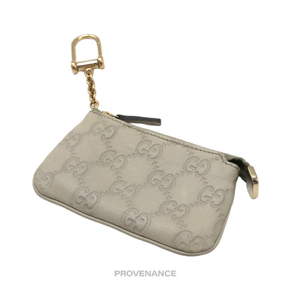 🔴 Gucci Key Pouch Cles - Ivory GG Guccissima Leather