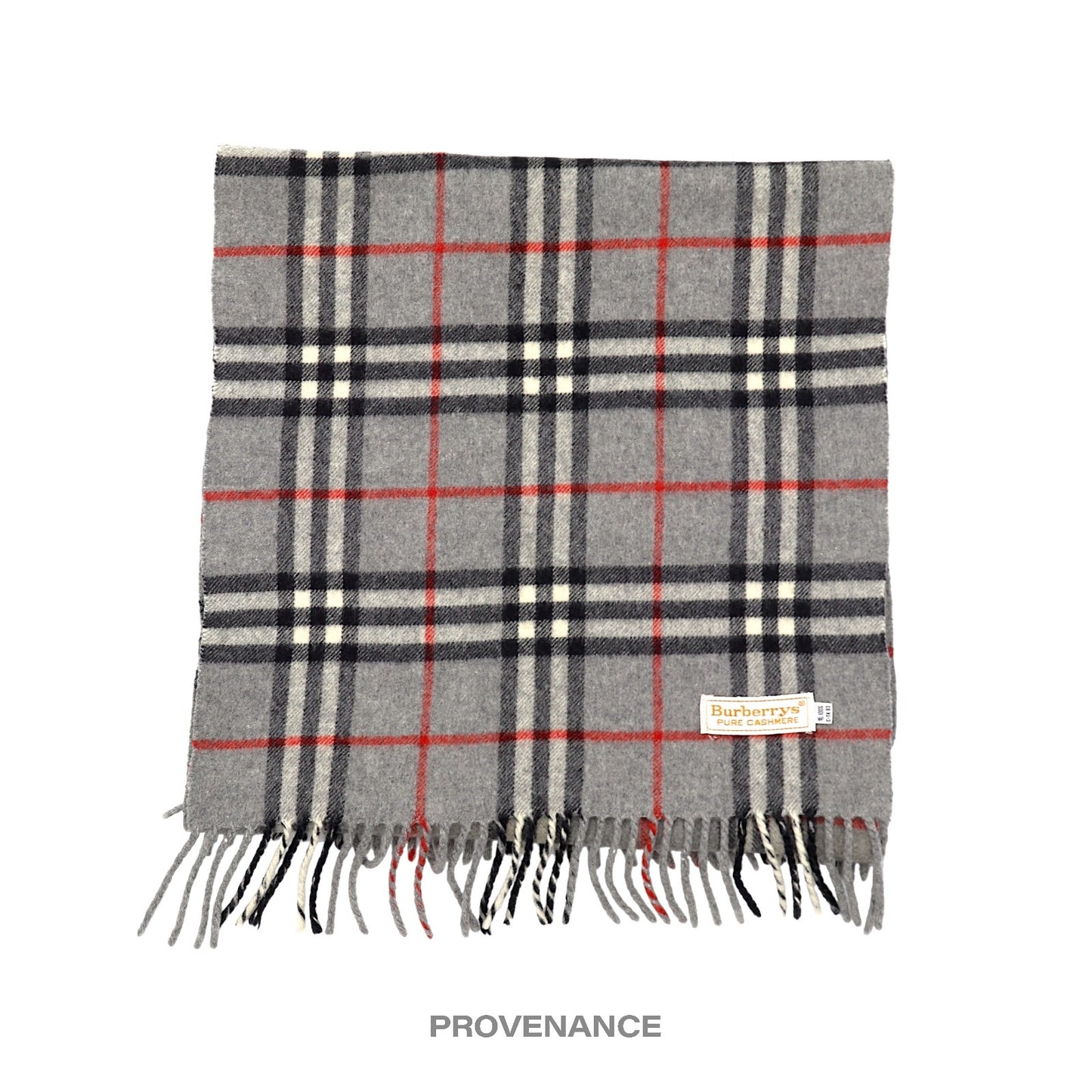 🔴 Burberry Scarf - PURE CASHMERE Nova Check Grey