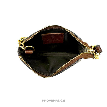 🔴 Gucci Key Pouch Cles - GG Supreme Brown