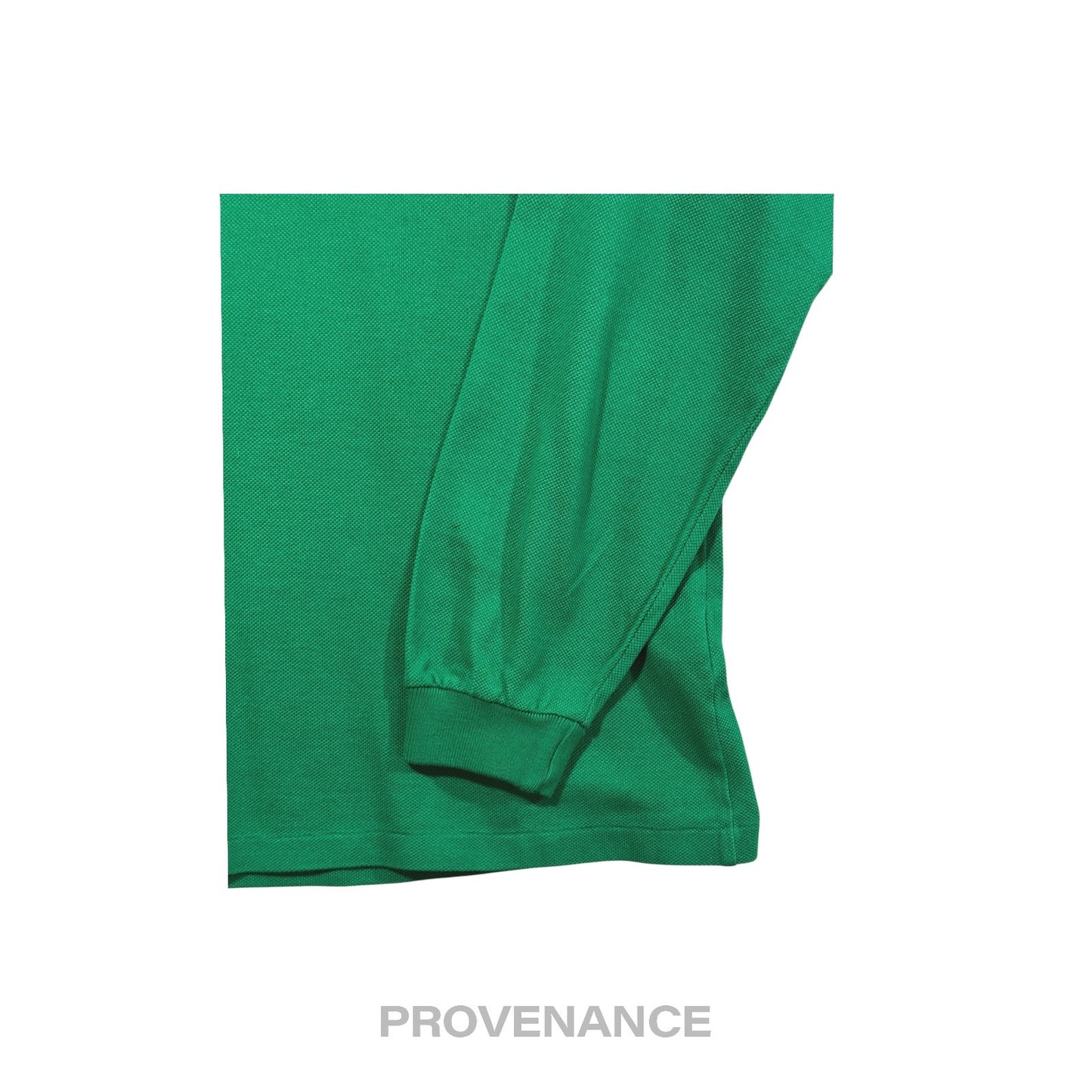🔴 Balenciaga Sports Pique Polo Shirt - Green Embroidered M