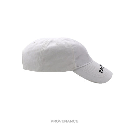 🔴 Balenciaga Embroidered Logo Cap Hat - White