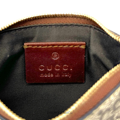 🔴 Gucci Key Pouch Cles - GG Supreme Brown